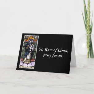 Cartes Pour Fêtes Annuelles St Rose de Lima - priez pour le vitrail