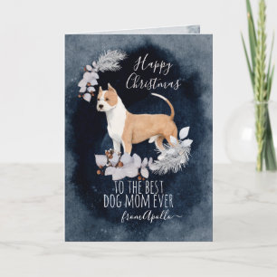 Cartes Pour Fêtes Annuelles Staffordshire customisé Bull Terrier Noël