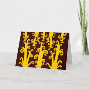 Cartes Pour Fêtes Annuelles Stalks Twirly - Ambre sur Dk Brown