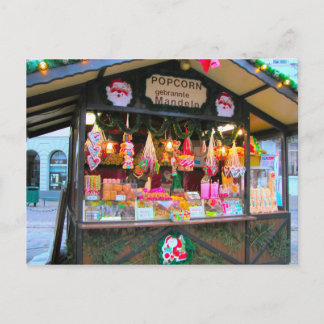 Cartes Pour Fêtes Annuelles Stand allemand de Noël, de bonbons et de maïs souf