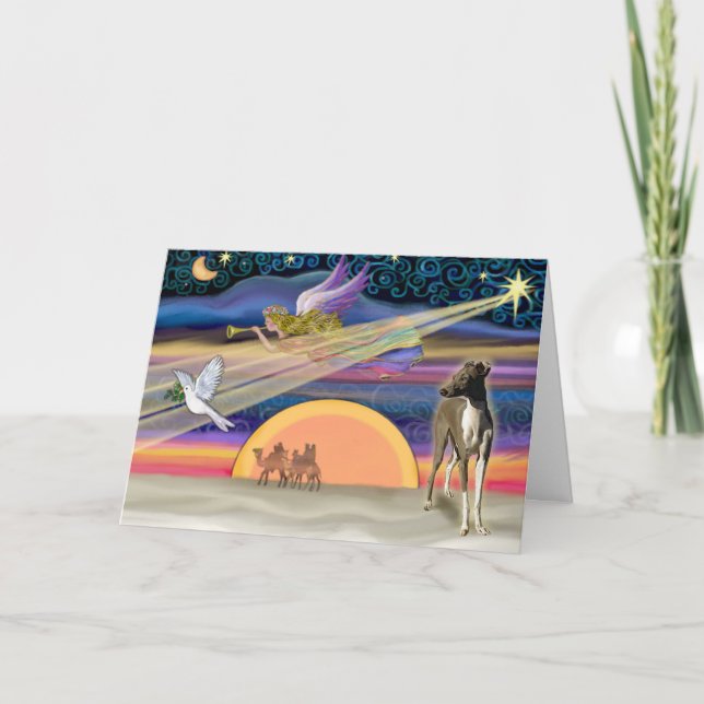 Cartes Pour Fêtes Annuelles Star de Noël - Italien Greyhound 1 (Devant)