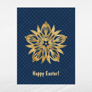 Cartes Pour Fêtes Annuelles Star d'or moderne Bleu Pâques