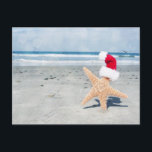 Cartes Pour Fêtes Annuelles Starfish Beach Christmas<br><div class="desc">Starfish wearing a santa hat at the beach in sunny Southern California</div>