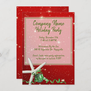 Cartes Pour Fêtes Annuelles Starfish Holiday Office Parti Rouge Vert