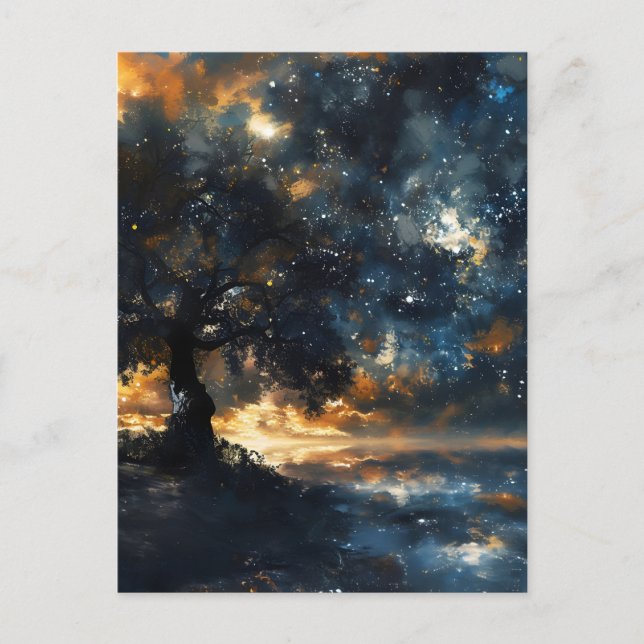 Cartes Pour Fêtes Annuelles Starry Celestin Tree Dreamscape (Devant)