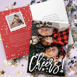 Cartes Pour Fêtes Annuelles Starry Cheers Brush Script Moderne Photo du Nouvel