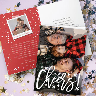 Cartes Pour Fêtes Annuelles Starry Cheers Brush Script Moderne Photo du Nouvel
