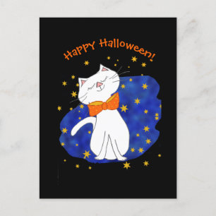 Cartes Pour Fêtes Annuelles Starry Night Kitty Chat Halloween