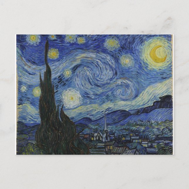Cartes Pour Fêtes Annuelles Starry Night, Van Gogh Célèbre Peinture (Devant)