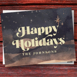 Cartes Pour Fêtes Annuelles Starry Night Winter Sky Moderne Élégant Chic