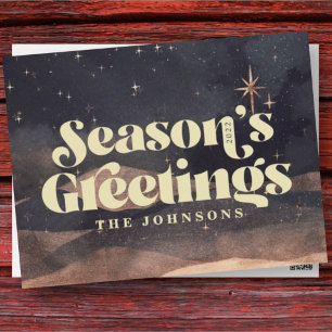 Cartes Pour Fêtes Annuelles Starry Night Winter Sky Moderne Élégant Chic