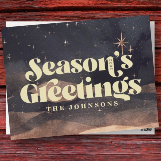 Cartes Pour Fêtes Annuelles Starry Night Winter Sky Moderne Élégant Chic (Créateur téléchargé)