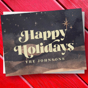 Cartes Pour Fêtes Annuelles Starry Night Winter Sky Moderne Élégant Chic