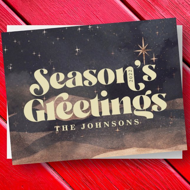 Cartes Pour Fêtes Annuelles Starry Night Winter Sky Moderne Élégant Chic (Créateur téléchargé)