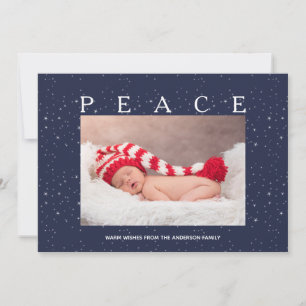 Cartes Pour Fêtes Annuelles Starry Peace on Navy Blue Christmas Photo personna