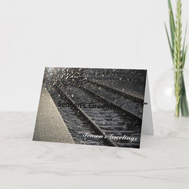 Cartes Pour Fêtes Annuelles Station de train en hiver (Devant)