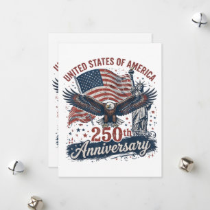 Cartes Pour Fêtes Annuelles Statue de la Liberté aigle chauve 250e anniversair