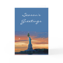 Statue de la Liberté avec sapin de Noël