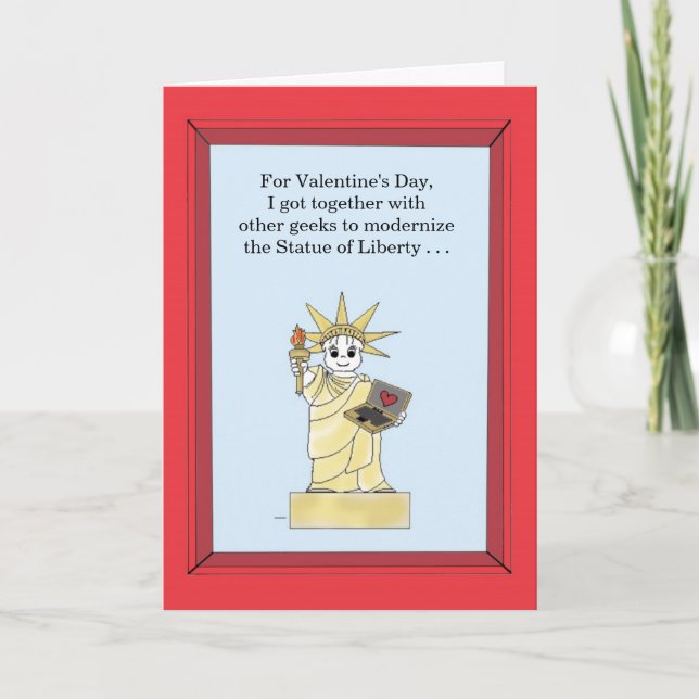 Cartes Pour Fêtes Annuelles Statue de la liberté mise à jour - Valentine (Devant)