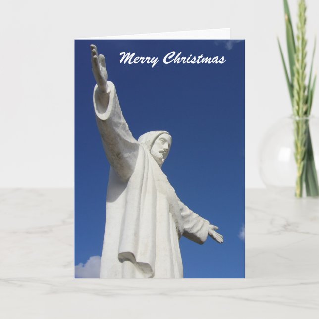 Cartes Pour Fêtes Annuelles statue de Noël de Jésus (Devant)
