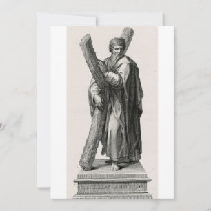 Cartes Pour Fêtes Annuelles Statue de Saint André Apôtre avec croix