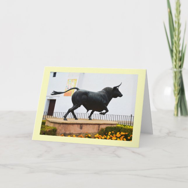 Cartes Pour Fêtes Annuelles Statue d'un taureau (Devant)