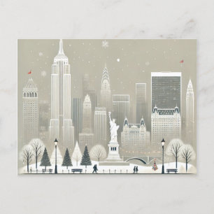Cartes Pour Fêtes Annuelles Statue emblématique de la Liberté et NYC Skyline H