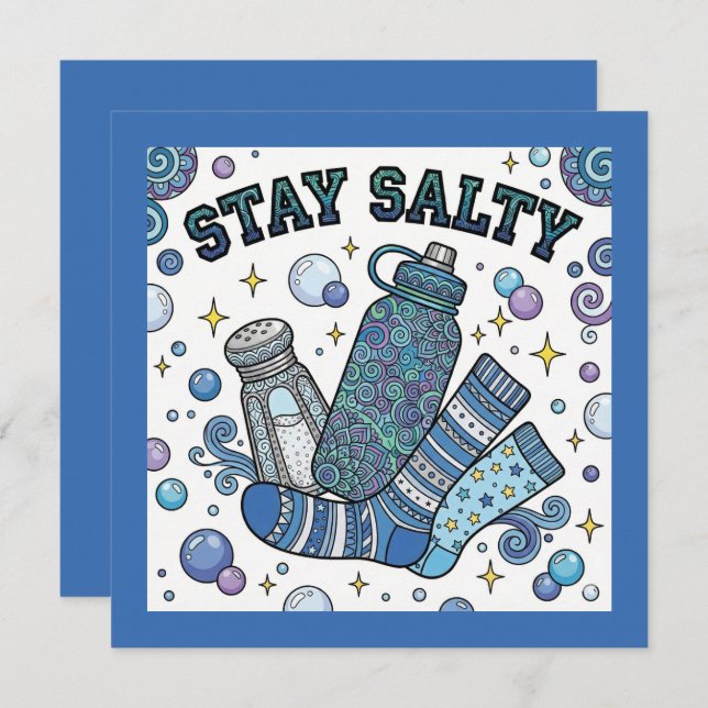 Cartes Pour Fêtes Annuelles Stay Salty Dysautonomia/POTS Personalized Card (Devant / Derrière)