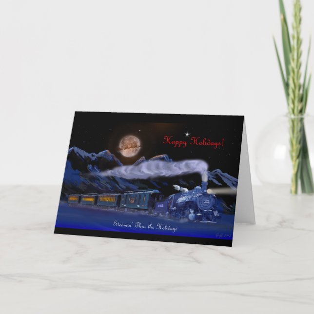 Cartes Pour Fêtes Annuelles Steamin' Through the Holidays Christmas Card (Devant)