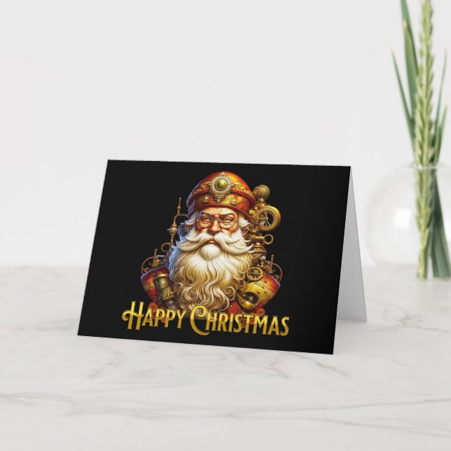 Cartes Pour Fêtes Annuelles Steampunk Christmas Père Noël (Devant)
