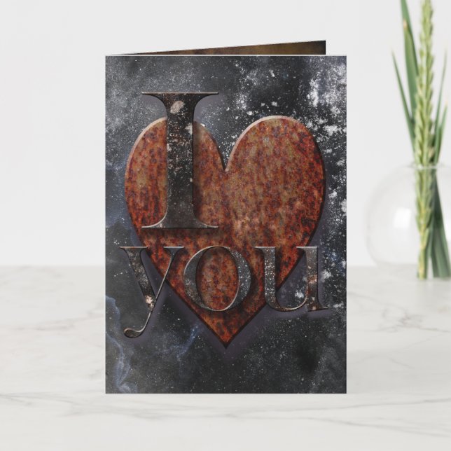 Cartes Pour Fêtes Annuelles Steampunk Je t'aime Valentine (Devant)