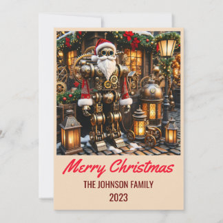 Cartes Pour Fêtes Annuelles Steampunk Santa Claus - Joyeux Noël