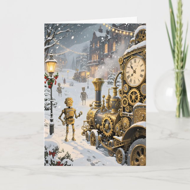 Cartes Pour Fêtes Annuelles Steampunk Winter Expres Christmas (Devant)