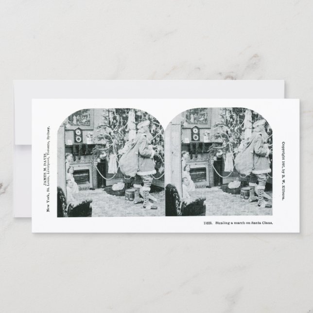 Cartes Pour Fêtes Annuelles Stereoview de Noël - Vintage (Devant)