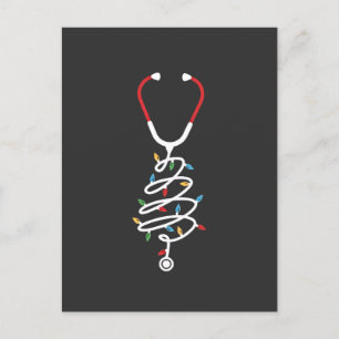 Cartes Pour Fêtes Annuelles Stethoscope Fournitures Médicales Lumières Arbre d