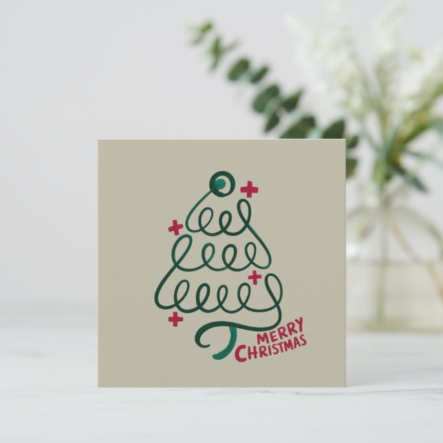 Cartes Pour Fêtes Annuelles Stéthoscope Joyeux Noël CNA Travailleur Médical (Debout devant)