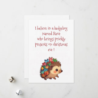 Cartes Pour Fêtes Annuelles Steve the Hedgehog – Funny Atheist christmas card