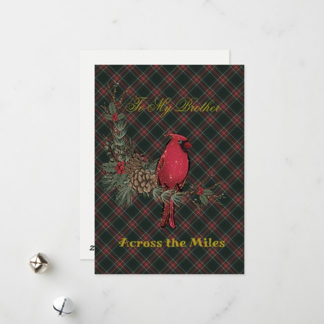 Cartes Pour Fêtes Annuelles Stewart Black Scottish Tartan Brother Christmas  (Devant/Arrière en situation)