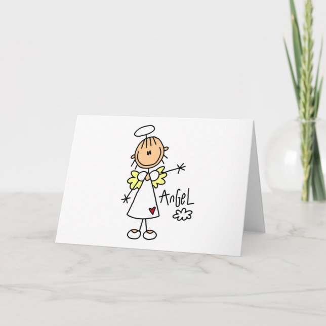 Cartes Pour Fêtes Annuelles Stick Figure Angel T-shirts et cadeaux (Devant)