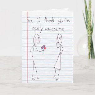 Cartes Pour Fêtes Annuelles Stick Figure Boy to Girl Valentine