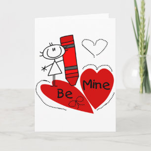 Cartes Pour Fêtes Annuelles Stick Girl Be Mine Valentine