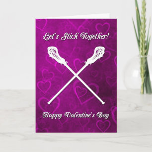 Cartes Pour Fêtes Annuelles Stick Together Lacrosse Valentine's Day Card