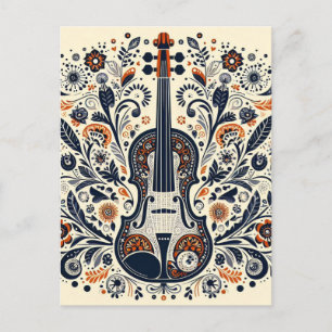 Cartes Pour Fêtes Annuelles Sticker national pour violon avec art populaire