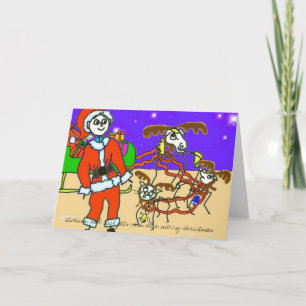 Cartes Pour Fêtes Annuelles stickman père Noël,