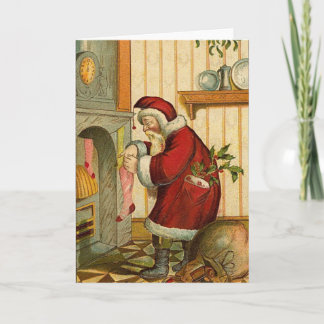 Cartes Pour Fêtes Annuelles Stockage de remplissage Père Noël vintage