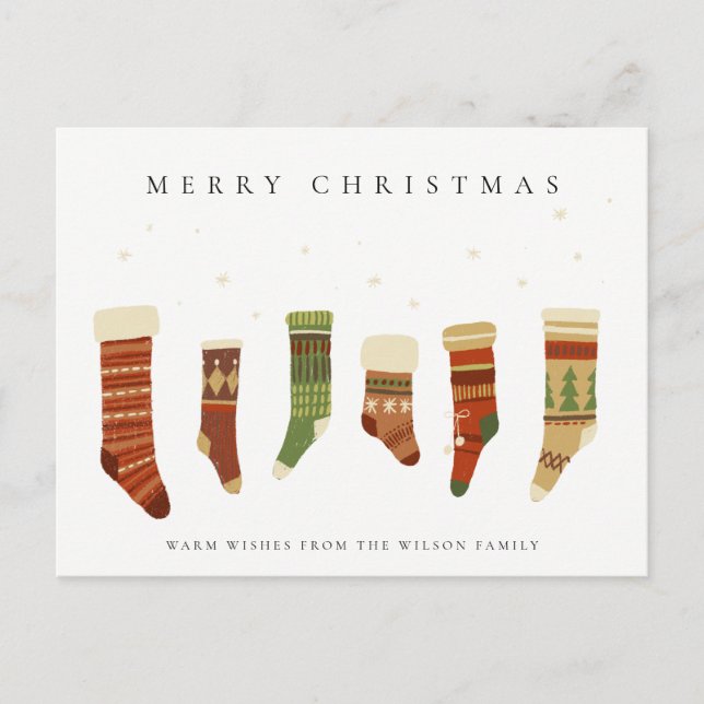 CARTES POUR FÊTES ANNUELLES STOCKS ÉLÉGANTS DE CHIRSTMAS PASTEL RED GREEN STAR (Devant)