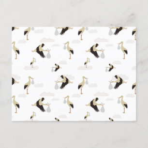 Cartes Pour Fêtes Annuelles Stork Nouveau-né bébé garçon fille Motif