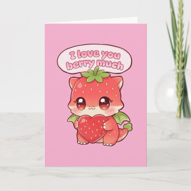 Cartes Pour Fêtes Annuelles Strawberry Valentine  (Devant)