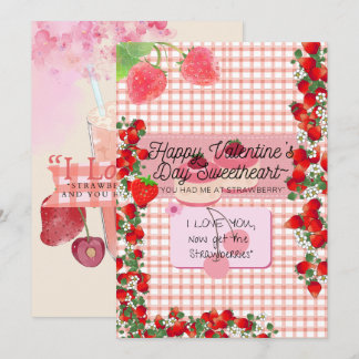 Cartes Pour Fêtes Annuelles Strawberry'Valentine