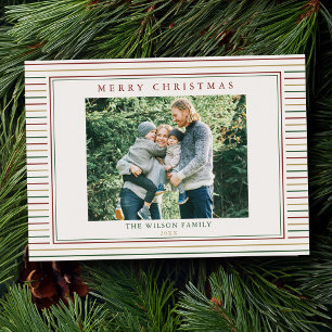 Cartes Pour Fêtes Annuelles Stripes de Noël une photo